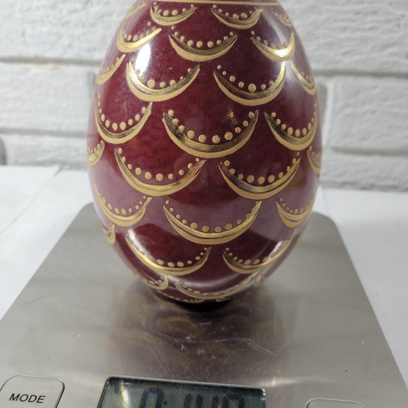 Brown Egg with Gold & Green Accents  ITEM #302 - Picture 3 of 5